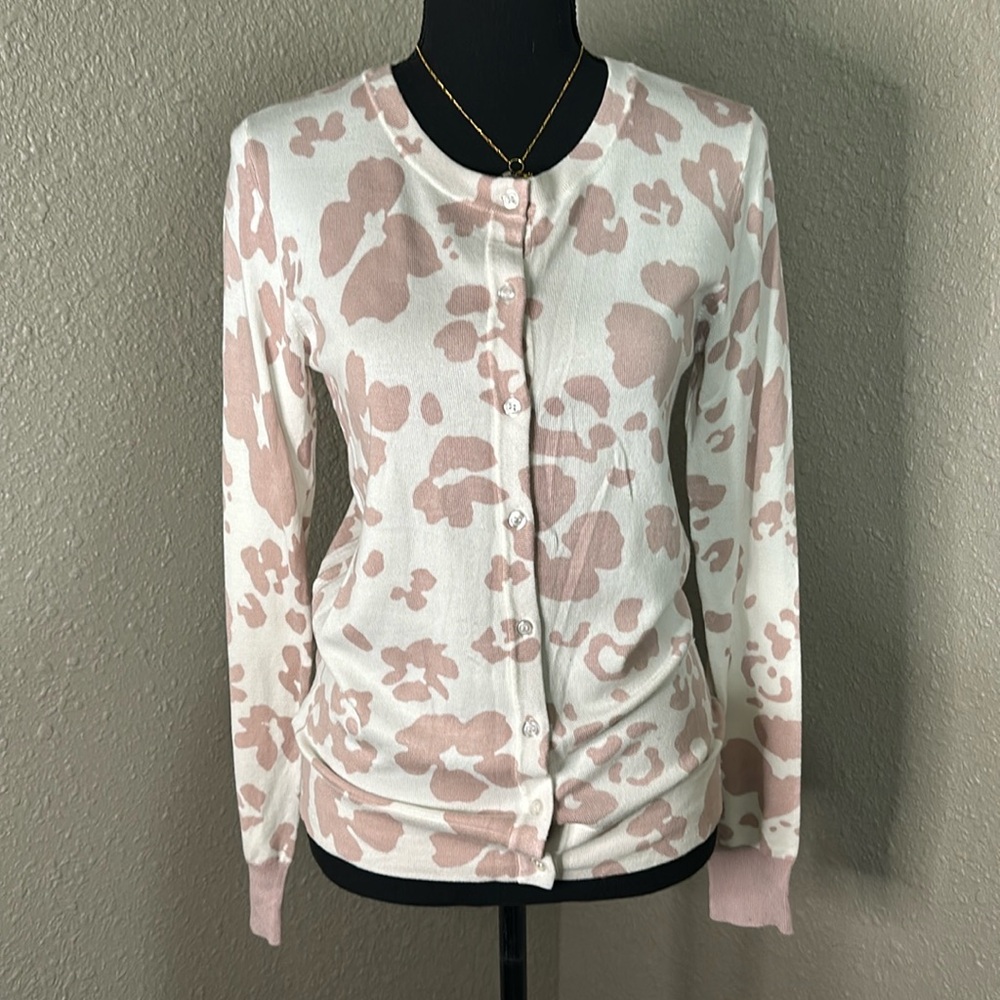 NWT Daniel‎ Rainn Floral Knit Cardigan - cream/pink